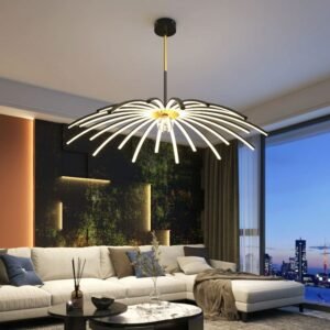 Modern Led Umbrella Atmosphere Design Chandelier For Living Room Bedroom Dining Room Lamp Black Remote Control Light 1