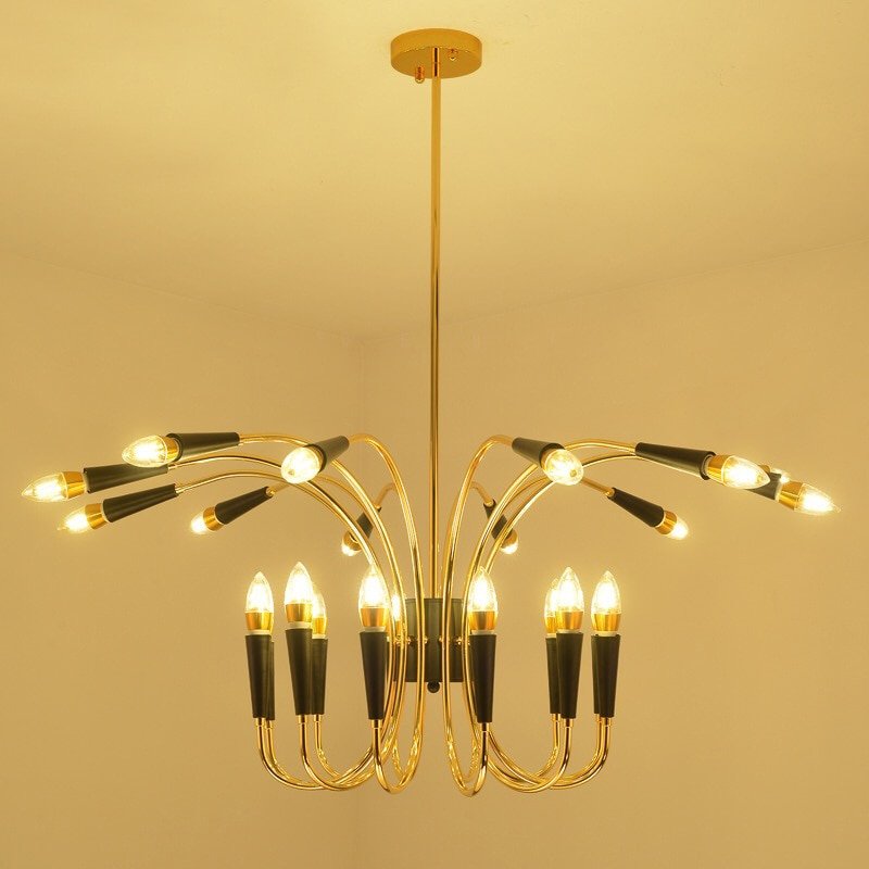 Modern 24 Heads Loft Industrial Pendant Lamps For living Room Dining Room Decor lighting Black White Art Indoor Suspension Light 2