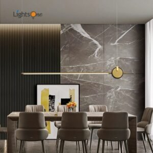 Nordic restaurant dining room long strip pendant light simple minimalist studio office pendant lamp 1