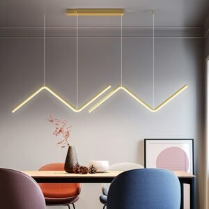 Modern Led Pendant Light Nordic Gold Hanging Chandelier For Tubular Restaurant Kitchen Office Coffee Indoor Decorative Lamps 1