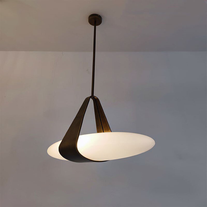 Nordic Modern Creative Pendant Lamp Leather Glass Chandelier Bedroom Bedside Living Room Designer Personalized Lighting Fixtures 4