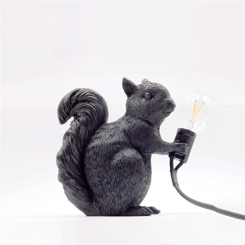 Creative Squirrel Night Lights Nordic Designer Cute Animal Table Lamp for Children Bedroom Bedside Bar Decor Lighting Appliance 3