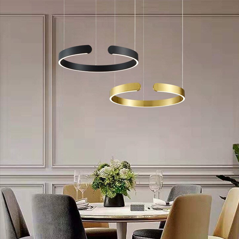 New Italian Led Dining Table Pendant Lamp Designer Creative C- Shaped  Living Room Dining Room Bar Indoor Ceiling Hanging Lamp 3