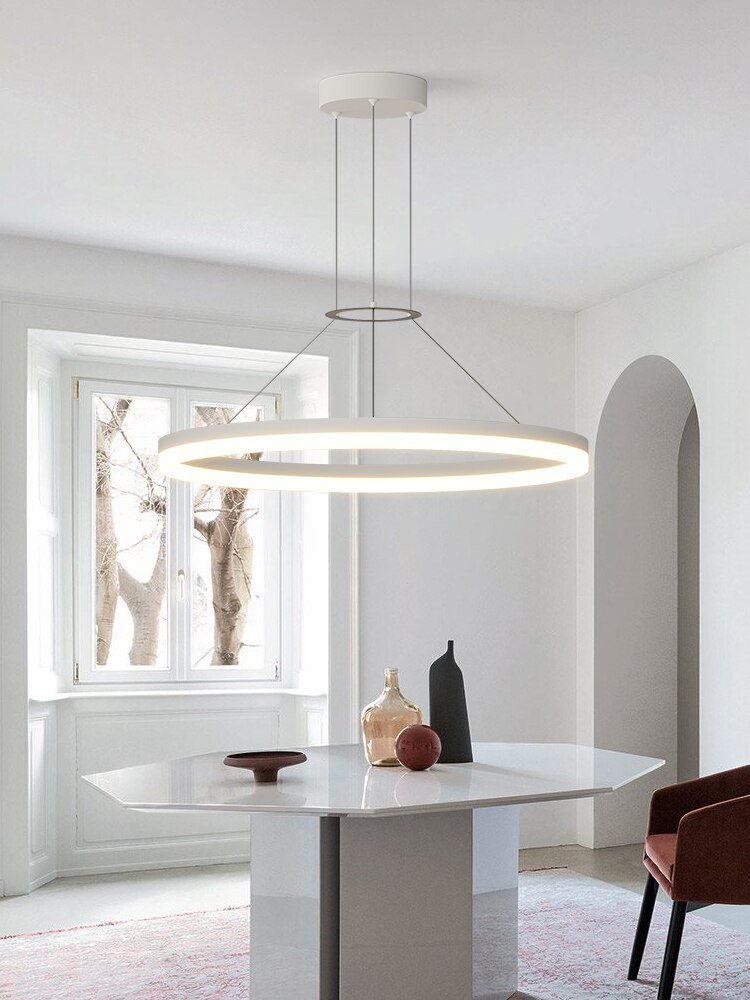 Modern Minimalist Led Pendant Lamp For Living Room Bedroom Dining Kitchen Black Ring Hanging Ceiling Chandelier Lighting Fixture 4