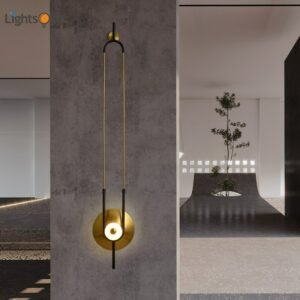 Long pole light luxury wall light simple personality living room background wall marble bedside wall lamp 1