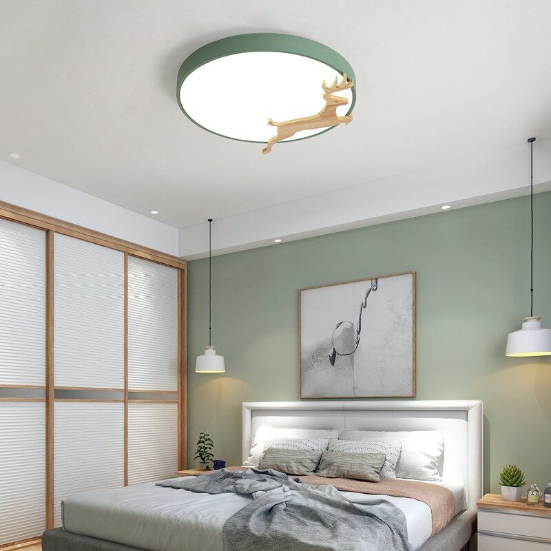 New Bedroom Lamp Simple Modern Atmospheric Ceiling Lamp High-End Nordic Children Girl Room Lamp Round Ceiling Lamp Fixtures 4