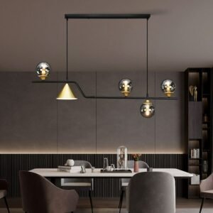 Modern Glass Ball Led Ceiling Chandelier For Kitchen Dining Tables Desks Room Pendant Fixture Home Decor Interior Lighting Black 1