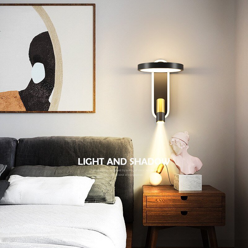 Modern creative personality wall lamp bedside lamp Nordic minimalist living room bedroom lamp led household aisle corridor lamp 3