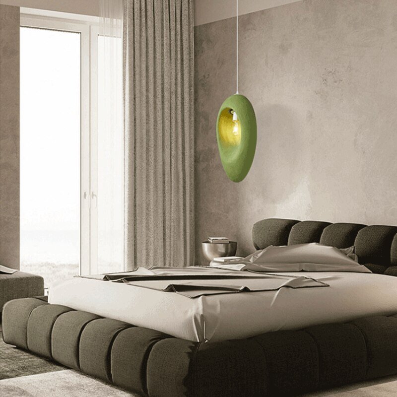 Wabi Sabi Designer Creative Chandelier Living Room Bedside Decor Fresh Green Atmosphere Nordic INS Japanese Style Pendant Lamps 3