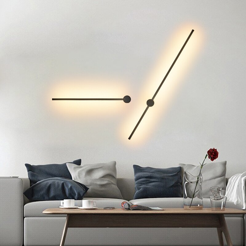 Black Modern Led Wall Lamps Bedroom Bedside Sofa Background Reading Light Minimalist Home Decor Atmosphere Interior Wall Sconces 4