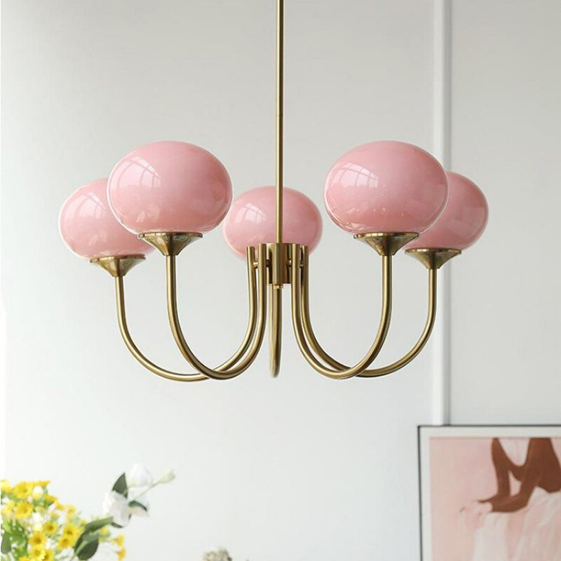 Aesthetic Nordic Designer Pendant Lamp Room Decorator Light for Living Room Bedroom Kitchen Art Pink Medieval Bauhaus Chandelier 2