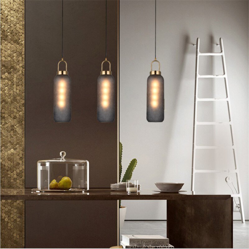 Nordic Glass Ball Pendant Lights Restaurant Dining Room Kitchen Hanging Lamps Study Bedroom Bedside Lamps Lighting Fixtures 6