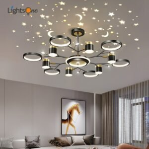 Projection living room chandelier modern minimalist atmosphere light luxury crystal gypsophila lamps 1