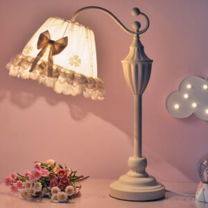 Nordic Ins Atmosphere Romantic Princess Table Lamp E27 Led White Desk Lights Home Decor Girl's Room Bedroom Bedside Living Room 1
