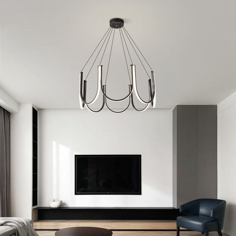 LED Pendant Modern Lights Minimalist U Shape Chandeliers Restaurant Bedroom Light Luxury Home Decor Hanging Lamp 3