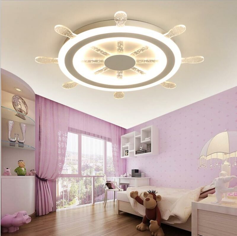 New Acrylic Steam Steering Wheel Children Ceiling Light For  Bedroom Dining room Light Fixture lampara dor 5