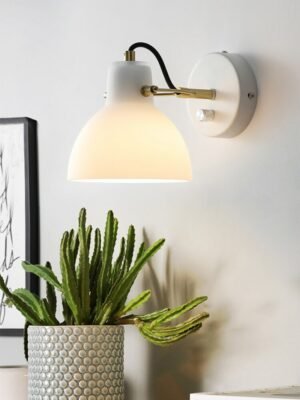 Nordic bedroom lamp bedside reading lamp simple glass wall lamp can be rotated to adjust the entrance aisle lamp 1