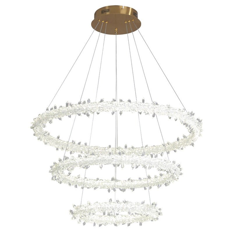 Post-modern light luxury crystal chandelier ring living room dining room ring firefly lamp 5