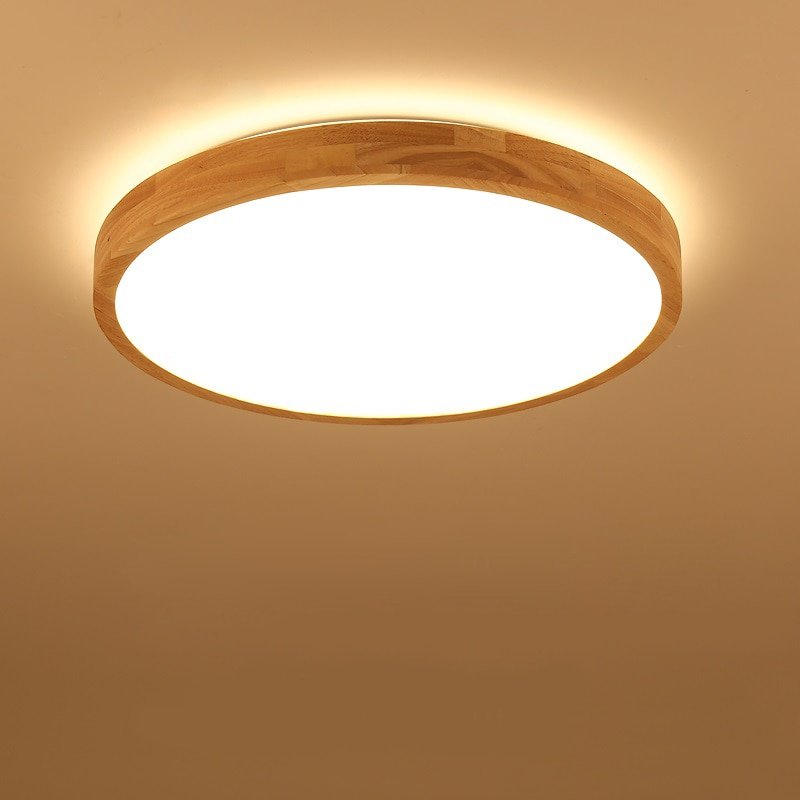 Modern Ultra-thin 7cm Wood Ceiling Lamp Remote Control Acrylic Lampshade Ceiling Light Living Room Bedroom Decoration Lighting 2