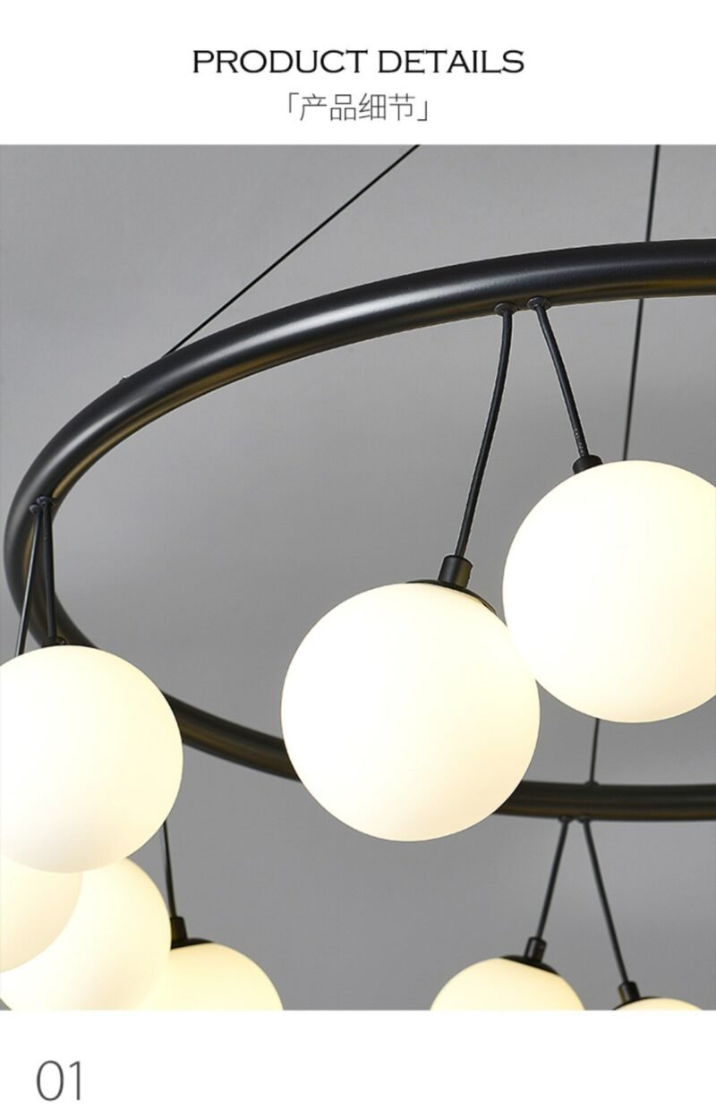 Minimal living room pendant lamp Nordic designer creative cherry black restaurant magic bean lamp Modern simple bedroom pendant 6