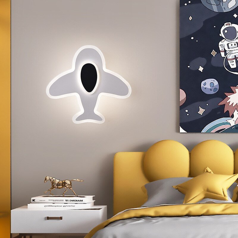 Creative Nordic Designer Wall Lamp for Children's Bedroom Nursery Kitchen Aircraft Home Deco Plane Lighting Fixtures Ceilling 3