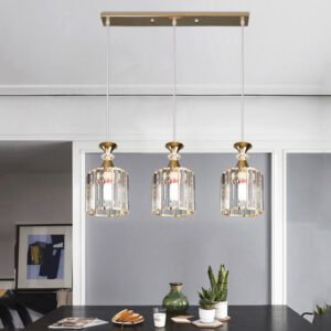 Modern pendant lamp personality bar Dining room metal LED combination crystal chandelier Nordic bedroom living room lamps E27 1