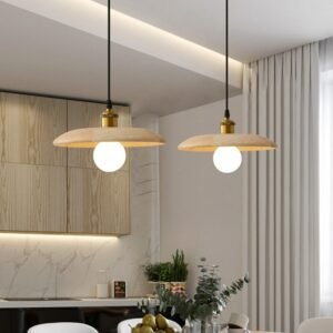 Nordic Solid Wood Pendant Light for Kitchen Island Dinning Room Retro Solid Wood Decorative Indoor Pendant Light Chandelier 1