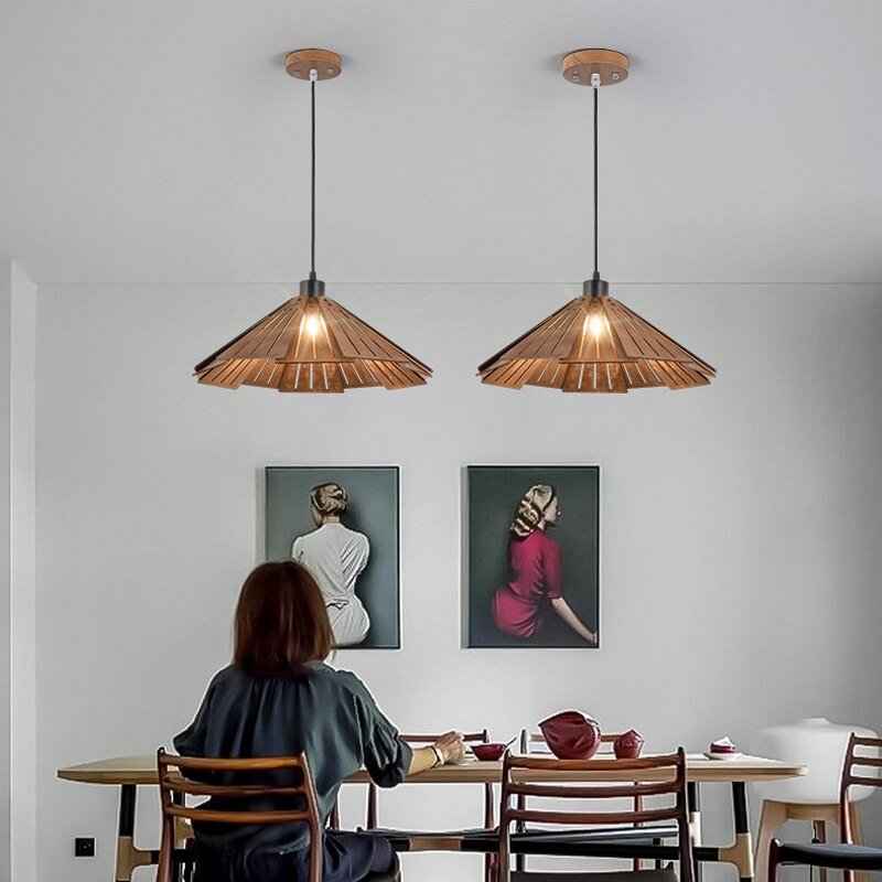 Hand-made wooden Pendant Lamp Netherlands home decoration E27 pendant light indoor led lighting for dining room bar 3