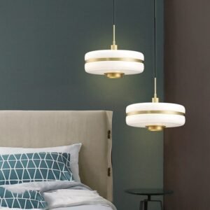 Modern round pendant light Gold Nordic Led suspension metal Kitchen Circular Industrial Home Decor Masina Pendant Lamp 1