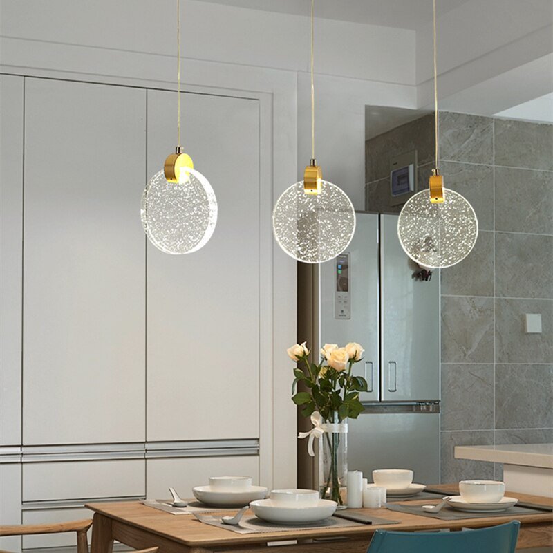 Modern Crystal pendant lamp Creative Single head hanging pendant light for Bar Kitchen Dining Room with led indoor lighting 6