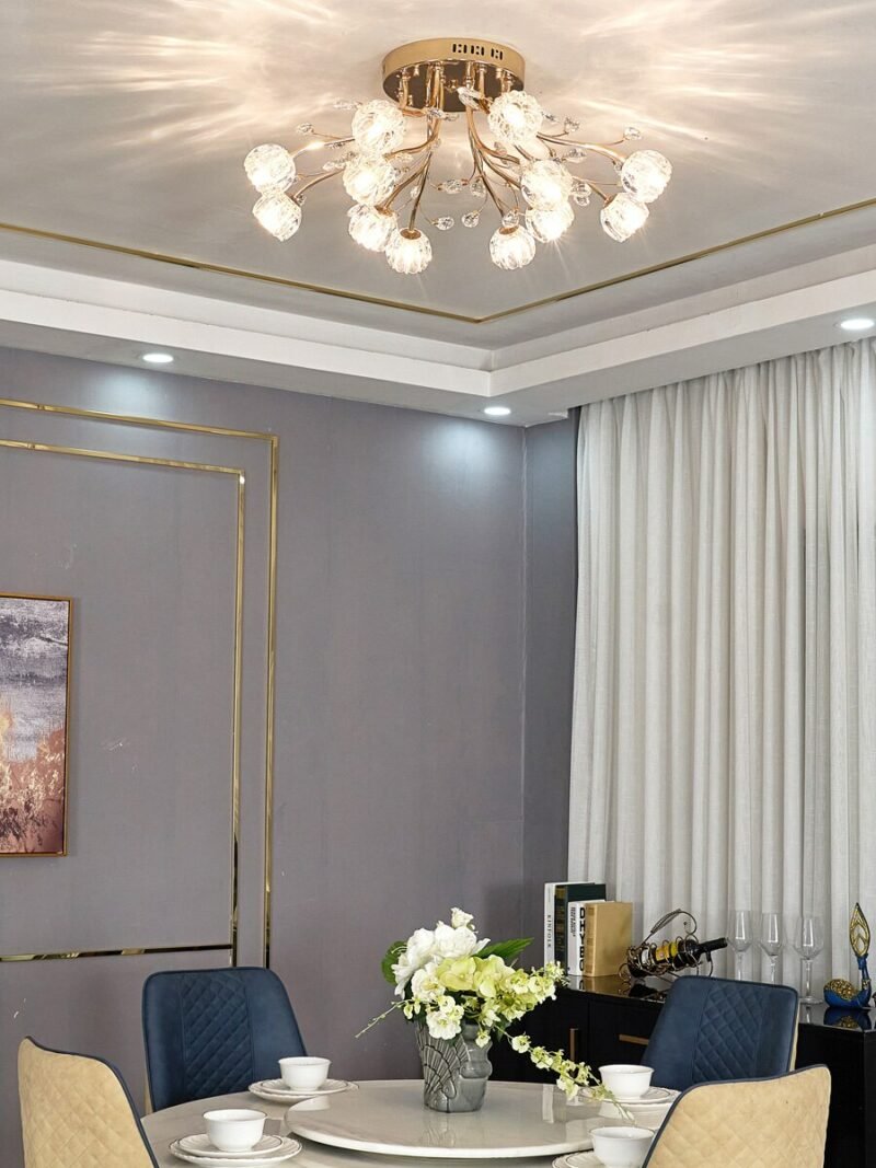Light luxury dining room living room ceiling lamp simple bedroom crystal ceiling light 4