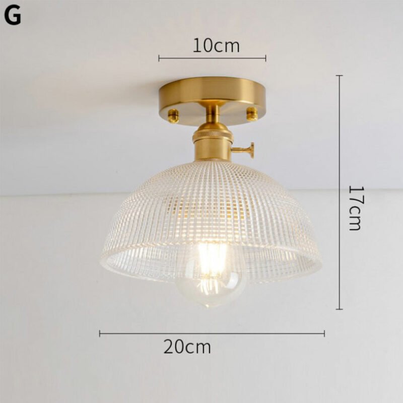 Japan Glass ceiling lamp Single Head Ceiling Light Clear glass Carved light fixtures lighting Wall ceiling For living room light 4