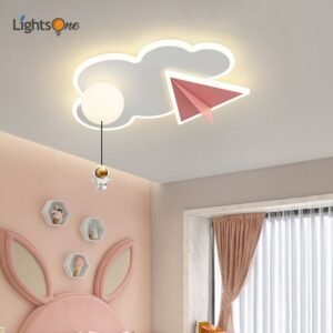 Children's room lamp bedroom ceiling lamp eye protection boy girl cartoon astronaut aircraft creative cloud ceiling light 1