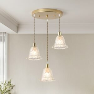 Nordic Glass Pendant Light Pendant Lamp copper color homestay Creative Minimalist E27 Transparent Lampshade For Restaurant Light 1