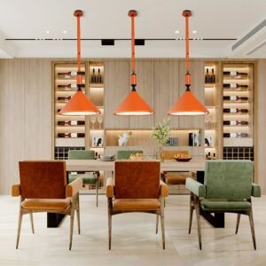 Designer's postmodern duplex building pendant lamp, dining room, living room, new minimalist belt pendant light 1
