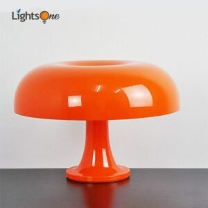 Modern minimalist Nordic orange mushroom table lamp wheat designer model bedroom bedside table light 1
