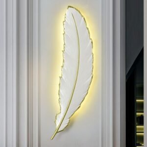 Modern white wall lamp Nordic feather lamp for Bedroom Home Decor Living Room Led Stair LED Bathroom Decor creative wall lamp 1