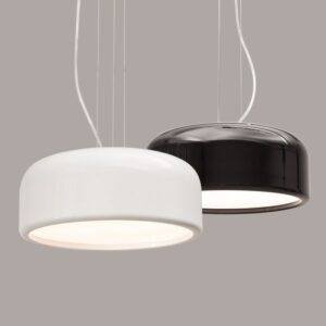 Modern Aluminum Lampshade  Pendant Lamp Dia35/48/60cm Black White Round Droplight For Dinning room Livingroom 1