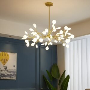 2023 Modern Led Firefly Chandelier Light Tree Branch Pendant Lamp Decorative Hanging Lamp For Home (Glass Lampshde -Not Plastic) 1