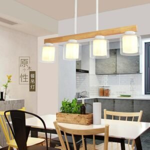 Nordic glass  wood chandelier lighting For Living Room Lights  White Classic  Dining Room  lamps  Restaurant Hanging Lamp Decor 1