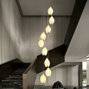 Modern Luxury Magnolia Pendant Light For Home Wedding Decoration Hang Lamp Flower Mall Staircase Chandelier Pendant Light 1