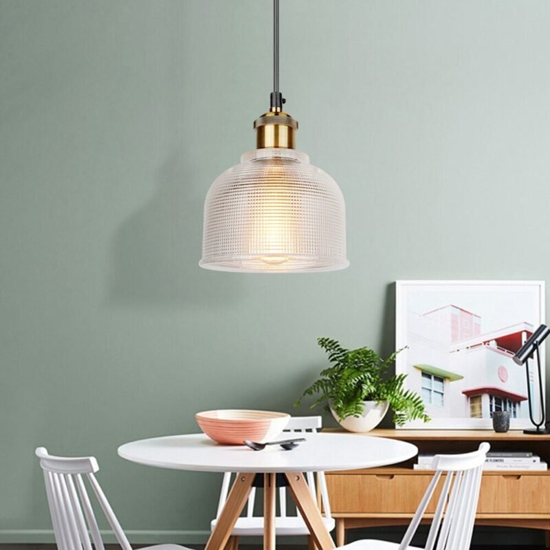 WADBTY Nordic Glass Pendant Lamp Copper Lamp Brass Creative Minimalist E27 Transparent Grass Lamp Cover For Restaurant Light 4
