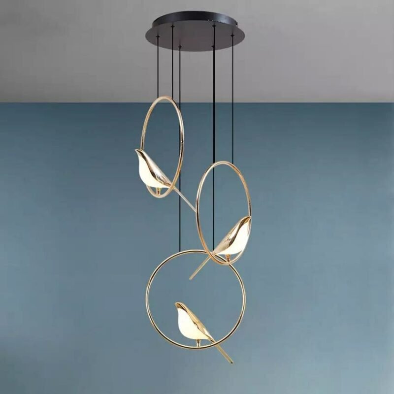 Modern birds chandelier living room post-modern Nomi Chandelier 6 light creative bedroom dining kitchen gold hotel lamp 3
