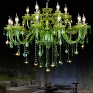 Green Crystal Chandelier Villa Lobby Living Room Dining Room Bedroom Hanging Lamp For Ceiling Kitchen Island Luminary Fixtures 1