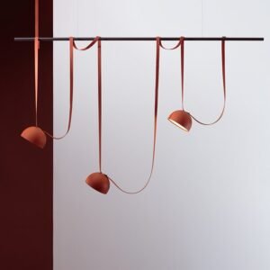 Italian creative personality light table bar orange three-head restaurant lamp designer vintage art belt Chandelier 1