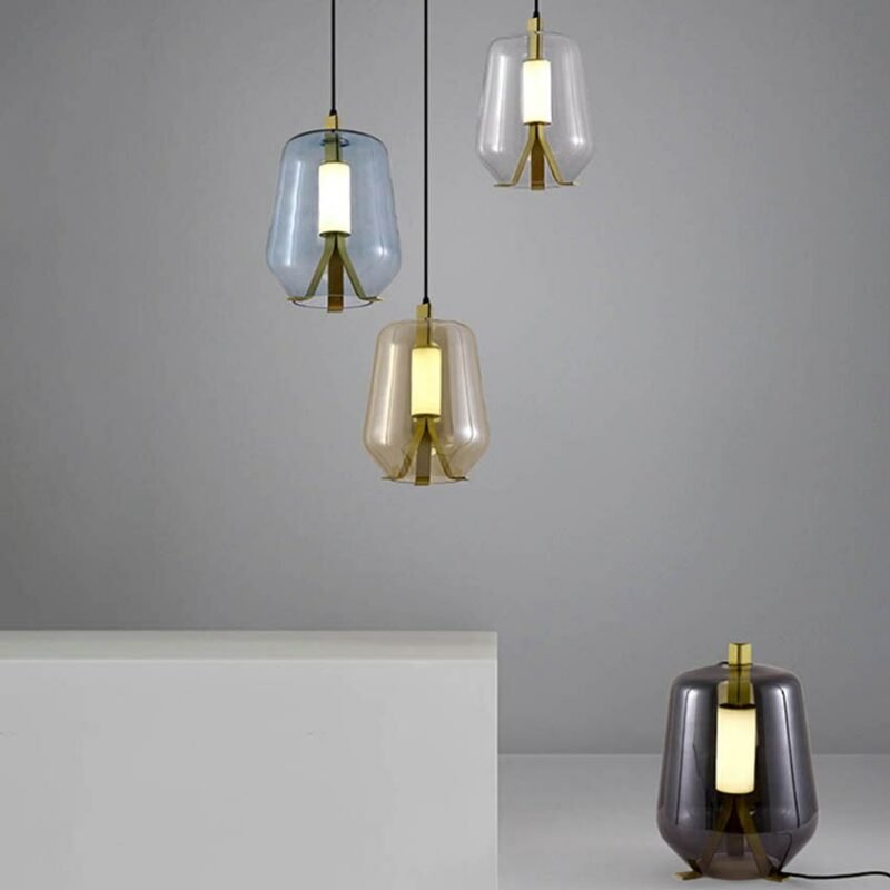 Nordic vintage glass Pendant Lamp designer Post modern Luisa Pendant Lamp bar bedside bedroom creative suspension luminaire 1