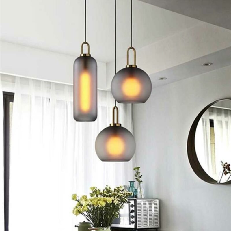 New Restaurant Pendant lights  Nordic minimalist Glass Ball lighting Lamp For Bedroom Bedside indoor Lighting Lamp Fixtures 3
