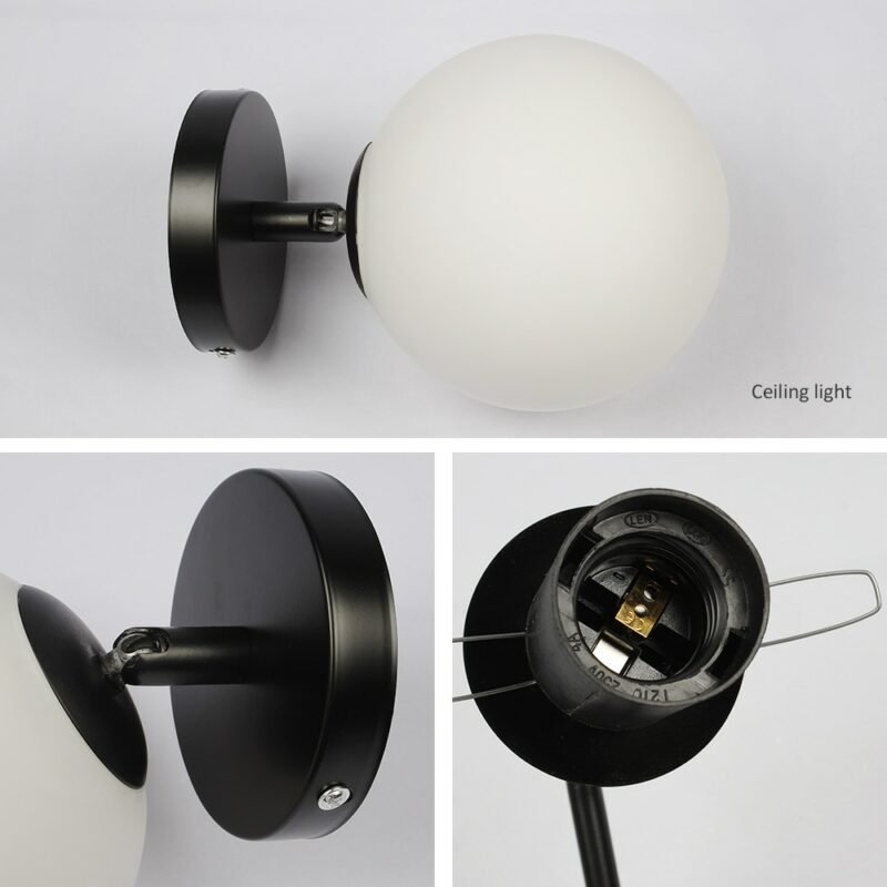 WADBTY Nordic Minimalist Modern Round Glass Ball Ceiling Lamp Corridor Lamp Creative Living Room Lights Ceiling Lamp 2