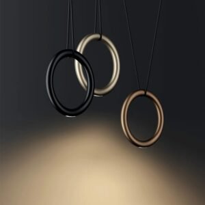 Italian Designer Metal Circular Ring Lamp Restaurant Bar Studio Creative Personality Sense Of Atmosphere Pendant Lamp 1