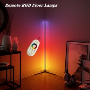 Remote Control RGB Corner Floor Lamps Modern Colorful Interior Bedroom Living Room LED Atmosphere Decoration Standing Light 1